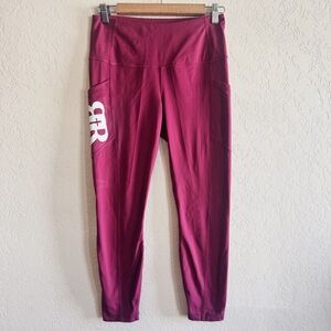 Reworked Revival | maroon leggings with Side Pocket logo | M